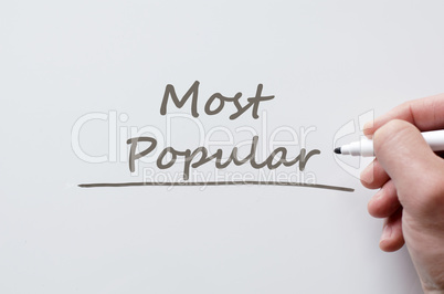 Most popular written on whiteboard