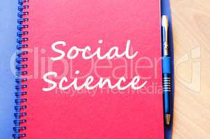 Social science write on notebook