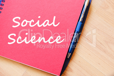 Social science write on notebook