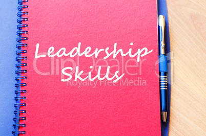 Leadership skills write on notebook