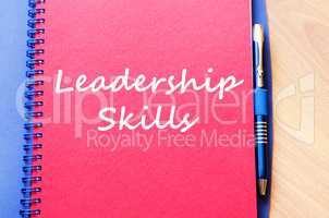 Leadership skills write on notebook