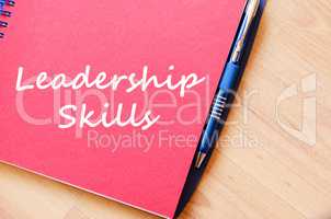 Leadership skills write on notebook