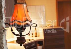 lamp on a kitchen