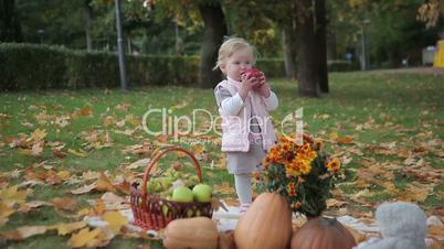 Little Girl and Apple