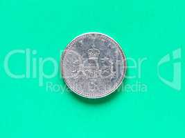 GBP Pound coin - 5 Pence
