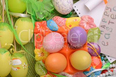 Easter background with Easter eggs