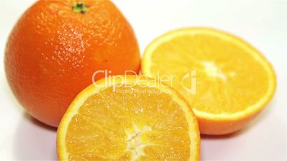 orange rotation on the table, close-up