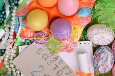 Easter background with Easter eggs