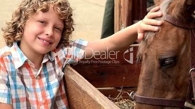 Boy At Horse Farm