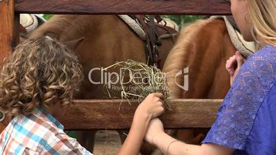 Boy And Girl At Horse Farm