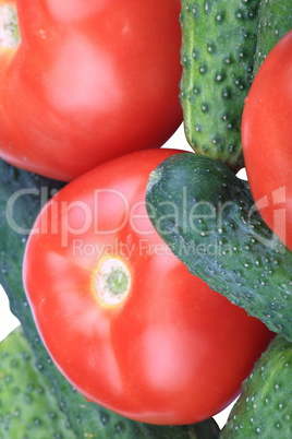 cucumber and  tomato