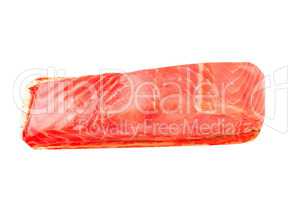 piece of red fish fillet isolated on white