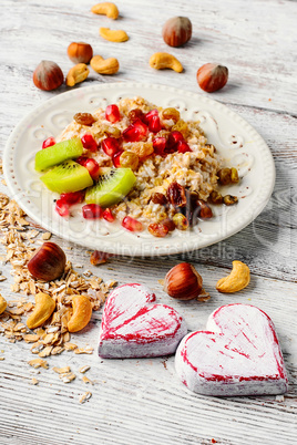 Dish of oat flakes