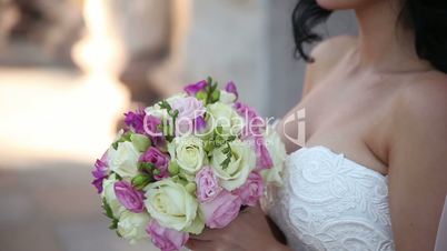 Bride Holding a Wedding Bouquet