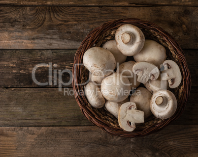 fresh raw mushrooms