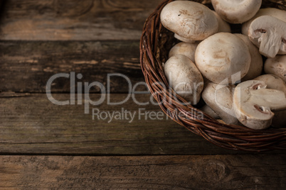 mushroom in the round basket