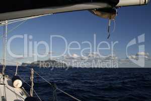 aboard a sailing yacht on hot summer day