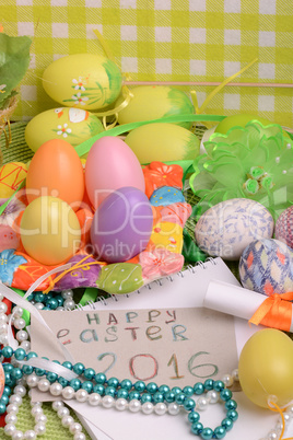 invitation card with easter eggs