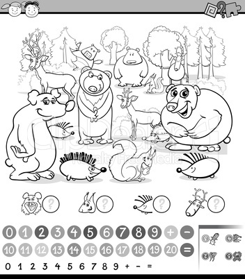 counting animals coloring book