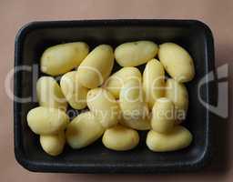 Potato vegetables in a tub