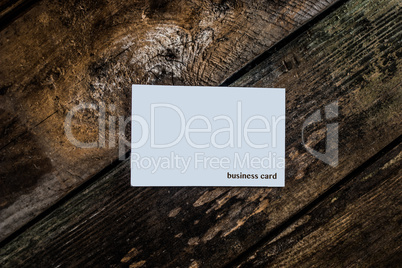 business card on wood