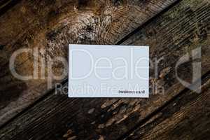 business card on wood