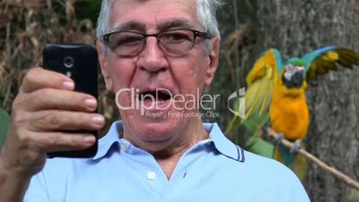 Elderly Man Selfie At Zoo