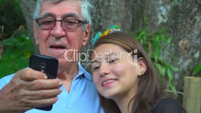 Grandfather Selfie With Teen Girl