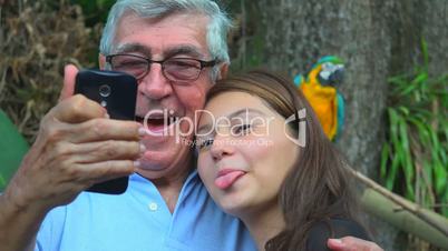 Grandfather Selfie With Teen Girl