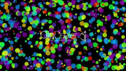 The moving colored particles
