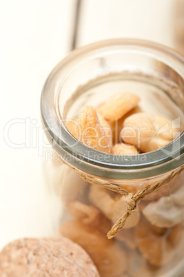 cashew nuts on a glass jar