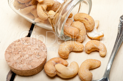 cashew nuts on a glass jar