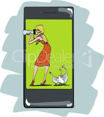 Photo app for smartphone girl photographs