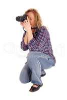 Woman taking pictures.