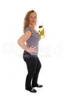 Workout woman with her water bottle.