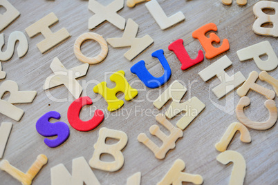 Lernen Holz Buchstaben Schule Sprachkurs