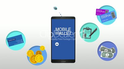 Function explanation for mobile wallet concept animation