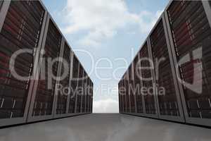 Composite image of server room