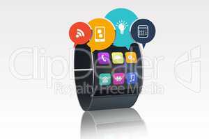 Smartwatch with app graphics