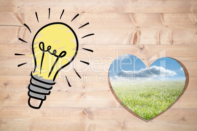 Composite image of loving nature and light bulb