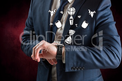 Businessman looking at his watch