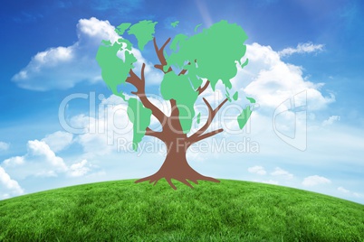 Composite image of earth tree