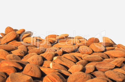 Almonds dried fruit with copy space