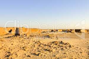 Abandoned village in Sahara desert