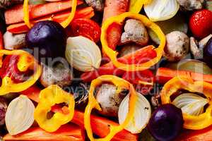 background from baked vegetables