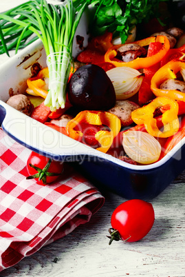 baked vegetables from the oven