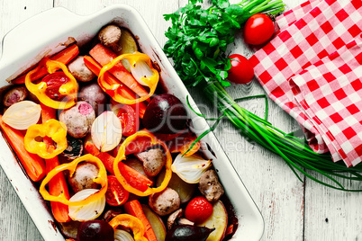 baked vegetables from the oven