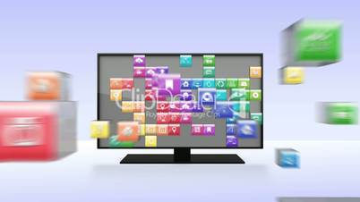 Various Applications into smart TV, wide TV concept(included Alpha)