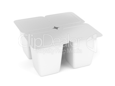 Four pack plastic containers