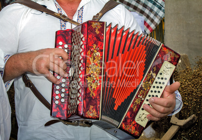 Russian folk instrument - the accordion.